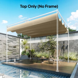 Outsunny Retractable Pergola Canopy Only For 4 X 3 M Pergola, Khaki - thumbnail 9