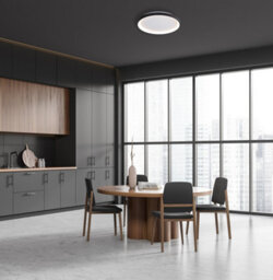 Luminosa Lighting Luminosa Raden 58Cm Led Semi Flush Ceiling Light Black 3000/4000/6000K - thumbnail 2