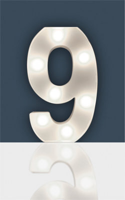 St Helens Home And Garden Battery Operated 3D Led Number 9 Light - image 1