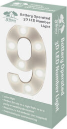 St Helens Home And Garden Battery Operated 3D Led Number 9 Light - thumbnail 3