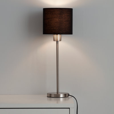 GoodHome Kpezin Charcoal Fabric Dyed Circular Light Shade (D)15Cm - image 1