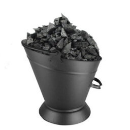 Fireside Coal And Ash Bucket - Black Steel Wide Mouth Coal Scuttle 32 Cm With Handles - thumbnail 4