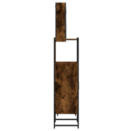 Berkfield 3 Piece Bathroom Cabinet Set Smoked Oak Engineered Wood - thumbnail 7