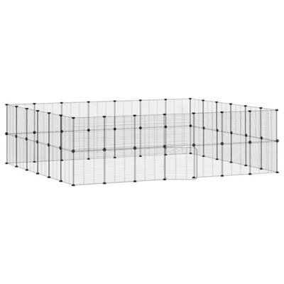 Berkfield Durable 52-Panel Pet Cage With Door Black 35X35 Cm Steel - image 1