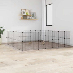 Berkfield Durable 52-Panel Pet Cage With Door Black 35X35 Cm Steel - thumbnail 2