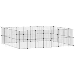 Berkfield Durable 52-Panel Pet Cage With Door Black 35X35 Cm Steel