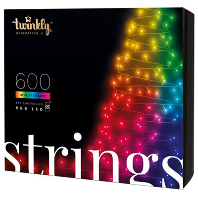 Twinkly Strings App-Controlled Led Christmas Lights With 600 Rgb (16 Million Colours) 48M Black Wire. Indoor/outdoor Smart Lights - image 1