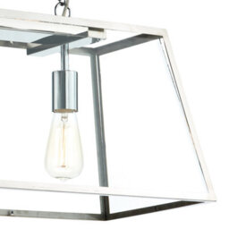 DAR Academy 3 Light Bar Pendant Polished Stainless Steel And Glass - thumbnail 3