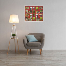AK Frames 80X70Cm White Rustic Modern Multi Photo Frame With Crimson Mount - Holds 20 Apertures (18X) 6X4, (2X) 4X4 Photos - thumbnail 3