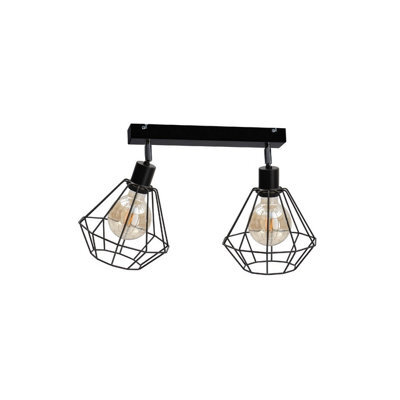 Luminosa Lighting Luminosa Foskal Twin Ceiling Spotlight Black, 55Cm, 2X E27