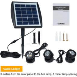 3 In 1 Colourful Led Solar Light Rgb Changing Submersible Lamp Underwater Garden Pool Pond Lights - thumbnail 4