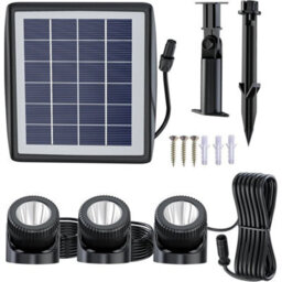 3 In 1 Colourful Led Solar Light Rgb Changing Submersible Lamp Underwater Garden Pool Pond Lights - thumbnail 1
