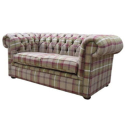Chesterfield Original Tartan 2 Seater Sofa Balmoral Heather Fabric In Classic Style - thumbnail 3