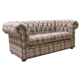 Chesterfield Original Tartan 2 Seater Sofa Balmoral Heather Fabric In Classic Style - thumbnail 2