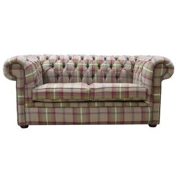 Chesterfield Original Tartan 2 Seater Sofa Balmoral Heather Fabric In Classic Style - thumbnail 1
