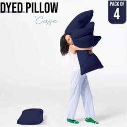 Ameha Bedding Pillowcase-Plain Dyed Navy Breathable Envelope Durable Pillow Cover 2 Pair (50 X 75 Cm) Pillow Covers - thumbnail 1