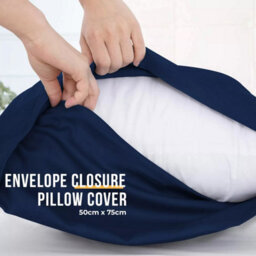 Ameha Bedding Pillowcase-Plain Dyed Navy Breathable Envelope Durable Pillow Cover 2 Pair (50 X 75 Cm) Pillow Covers - thumbnail 8