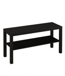 Urbn-Living Urbnliving 90Cm 2 Tier Tv Bench Entertainment Media Stand Cabinet Wooden Storage Display Unit, Black - thumbnail 3