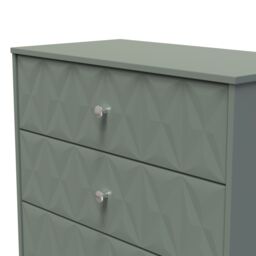 San Jose Ready Assembled Matt Green No Effect 3 Drawer Chest (H)791mm (W)766mm (D)395mm - thumbnail 4