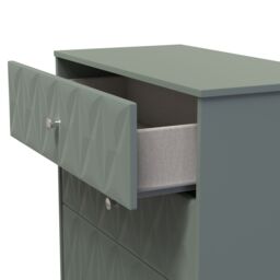 San Jose Ready Assembled Matt Green No Effect 3 Drawer Chest (H)791mm (W)766mm (D)395mm - thumbnail 3