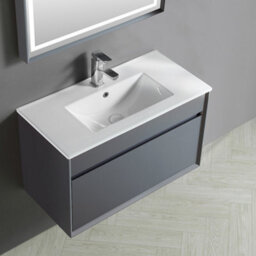 Homestylestore 810mm Urban Grey Wall Hung Waterproof Bathroom Vanity Unit - thumbnail 2