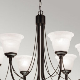 Luminosa Lighting Elstead Carisbrooke 6 Light Multi Arm Chandelier Black Finish - Glass Shades Not Included, E14 - thumbnail 2