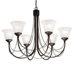 Luminosa Lighting Elstead Carisbrooke 6 Light Multi Arm Chandelier Black Finish - Glass Shades Not Included, E14 - thumbnail 5