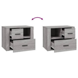 Berkfield Bedside Cabinet Grey Sonoma 60X36X45 Cm Engineered Wood - thumbnail 9