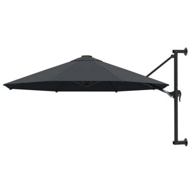 Vidaxl Wall-Mounted Garden Parasol With Metal Pole 300 Cm Anthracite - image 1
