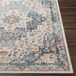 Livabliss Huntington Beach-Vintage Blue Beige Orange In- & Outdoor Rug 200 X 275 Cm Easy Care, Non Shedding - thumbnail 5