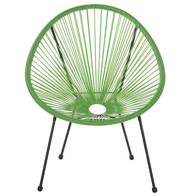 Beliani Green Pe Rattan Papasan Garden Chair With Powder-Coated Steel Base, W70 X D90 X H87Cm - image 1