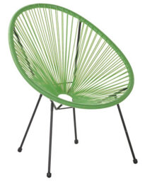 Beliani Green Pe Rattan Papasan Garden Chair With Powder-Coated Steel Base, W70 X D90 X H87Cm - thumbnail 3