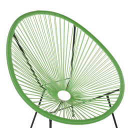 Beliani Green Pe Rattan Papasan Garden Chair With Powder-Coated Steel Base, W70 X D90 X H87Cm - thumbnail 6