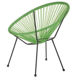 Beliani Green Pe Rattan Papasan Garden Chair With Powder-Coated Steel Base, W70 X D90 X H87Cm - thumbnail 5