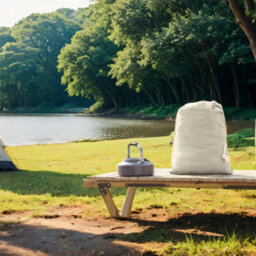 LEDREM Portable Cotton Hammock For Outdoor Camping, Garden Or Sleeping, Beige - thumbnail 3