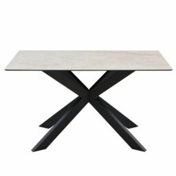 Xample Indus Valley Arden Ceramic Dining Table Set Corner Bench Low Bench Black Iron Base Taupe Seating 6 Seater Dining Set - thumbnail 6