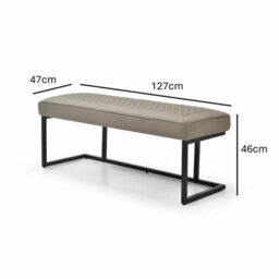 Xample Indus Valley Arden Ceramic Dining Table Set Corner Bench Low Bench Black Iron Base Taupe Seating 6 Seater Dining Set - thumbnail 3