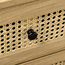 Homcom Chest Of Drawers, 4 Drawer Unit Storage Organiser With Rattan Element - thumbnail 9