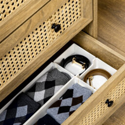 Homcom Chest Of Drawers, 4 Drawer Unit Storage Organiser With Rattan Element - thumbnail 8