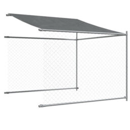 Walplus Grey Dog Cage With Roof And Door 6X2X2 M Galvanised Steel Outdoor Kennel Run - thumbnail 8