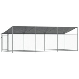 Walplus Grey Dog Cage With Roof And Door 6X2X2 M Galvanised Steel Outdoor Kennel Run - thumbnail 6