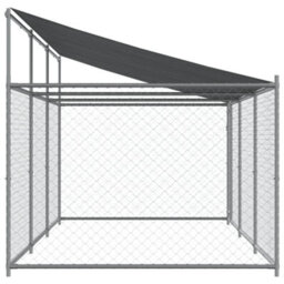 Walplus Grey Dog Cage With Roof And Door 6X2X2 M Galvanised Steel Outdoor Kennel Run - thumbnail 5