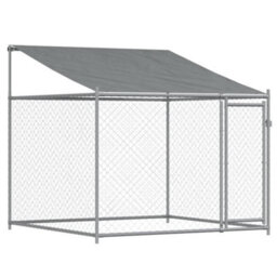 Walplus Grey Dog Cage With Roof And Door 6X2X2 M Galvanised Steel Outdoor Kennel Run - thumbnail 7