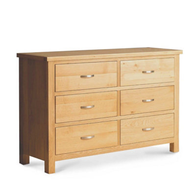 London Oak Large 6 Drawer Chest Fully Assembled - By Roseland Furniture - image 1