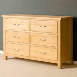 London Oak Large 6 Drawer Chest Fully Assembled - By Roseland Furniture - thumbnail 5