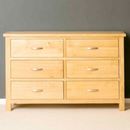 London Oak Large 6 Drawer Chest Fully Assembled - By Roseland Furniture - thumbnail 4