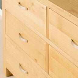 London Oak Large 6 Drawer Chest Fully Assembled - By Roseland Furniture - thumbnail 9