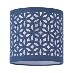 First Choice Lighting Romana - Brushed Chrome Touch Table Lamp With Navy Blue Laser Cut - thumbnail 2