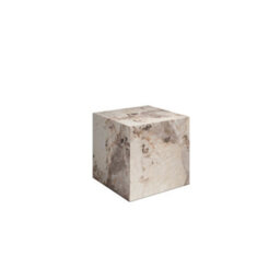Wyld Haus Dingle Pandora Brown Marble Effect Side Table, Sculptural Cube 400mm - thumbnail 2