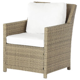 Beliani Garden Lounge Set With Table And Ottoman 5 Seater Fonti With Cushions Pe Rattan Brown - thumbnail 7